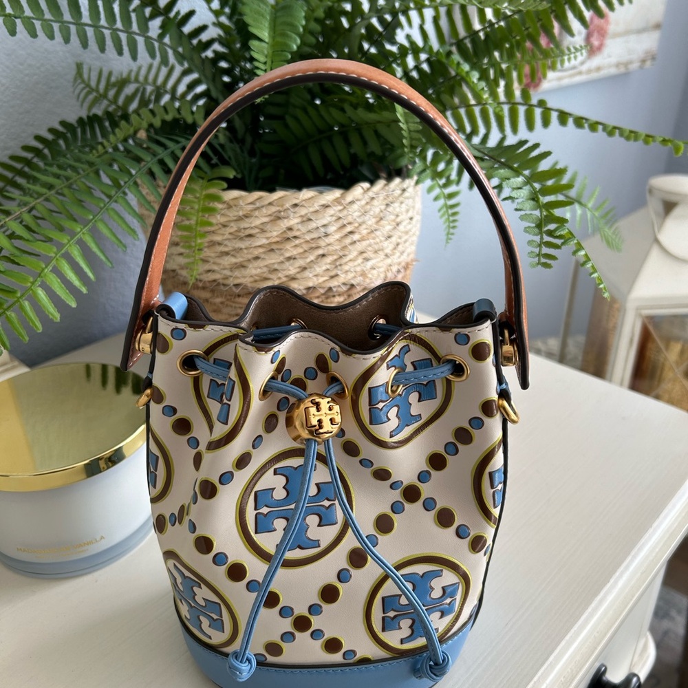 Tory Burch Women's T Monogram Mini Bucket Bag